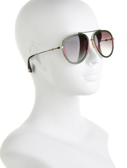 Gucci Web Accent Aviator Sunglasses