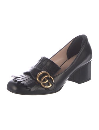 Gucci Double G Logo Leather Pumps