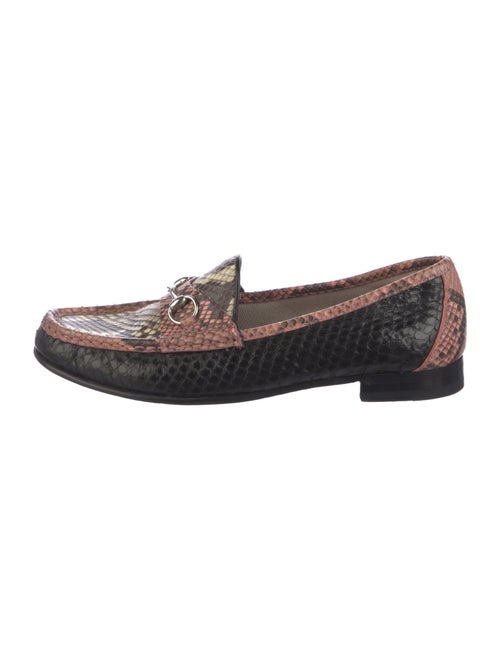 Gucci Horsebit Accent Snakeskin Loafers