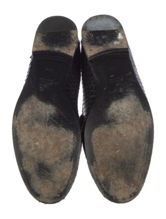 Gucci Horsebit Accent Snakeskin Loafers