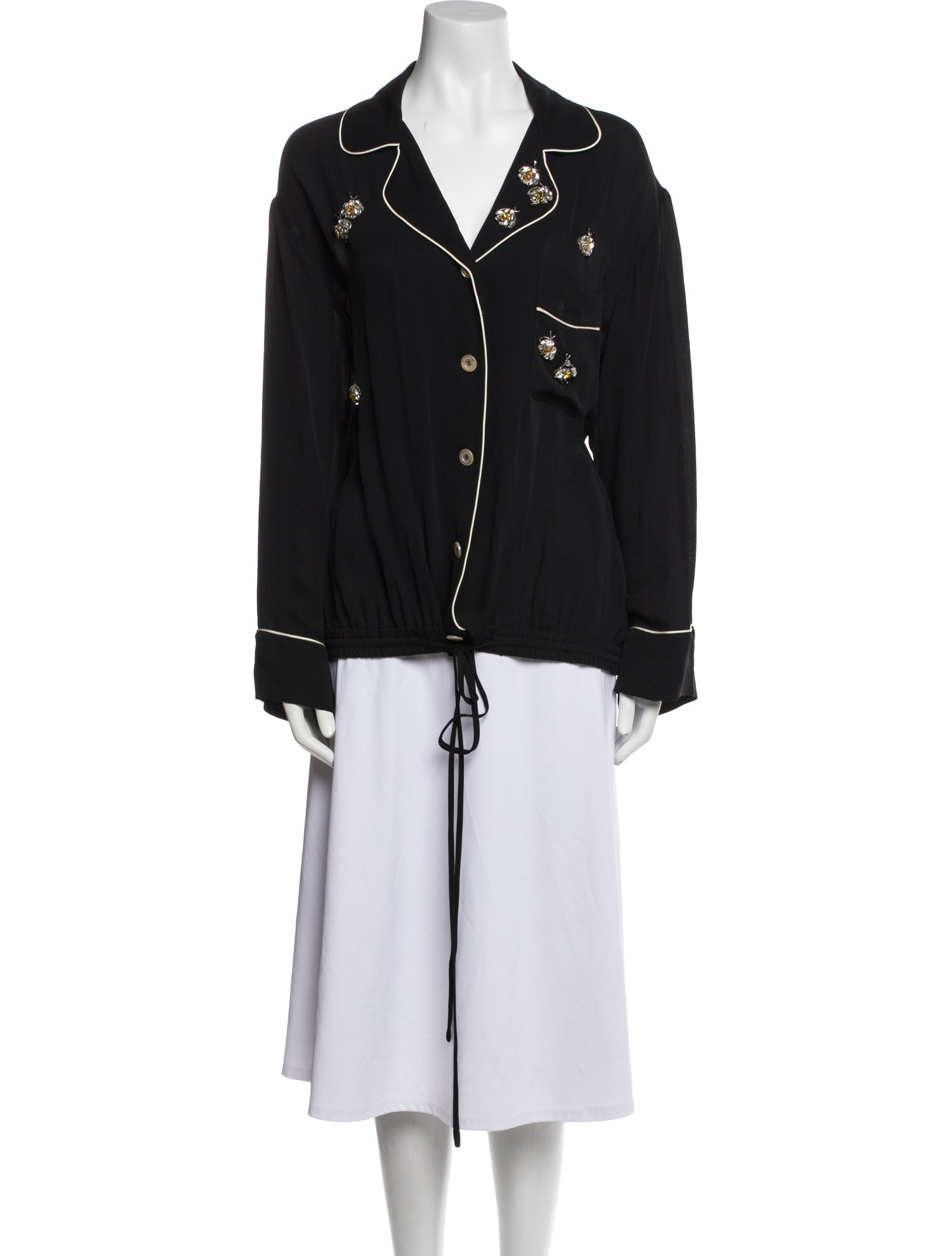 Gucci 2018 Long Sleeve Button-Up Top