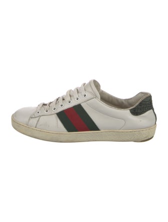 Gucci Web Accent Leather Sneakers