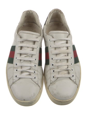 Gucci Web Accent Leather Sneakers