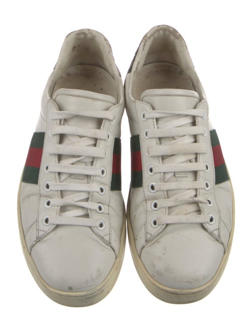 Gucci Web Accent Leather Sneakers