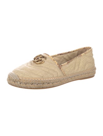 Gucci Double G Logo Raffia Espadrilles