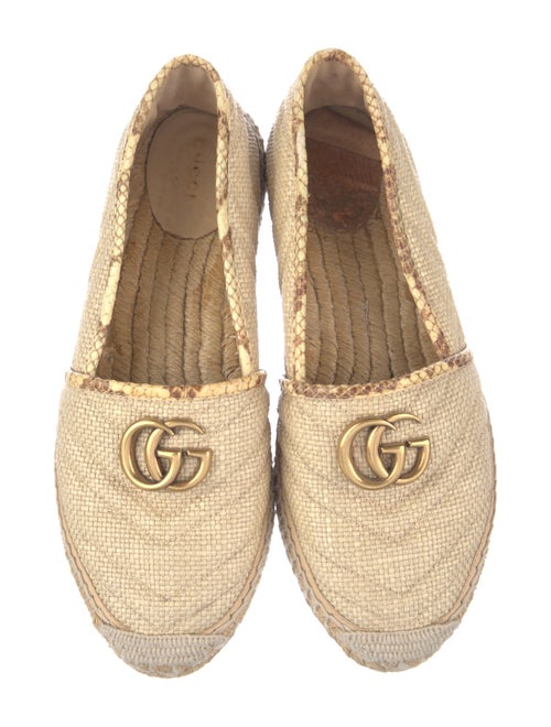 Gucci Double G Logo Raffia Espadrilles