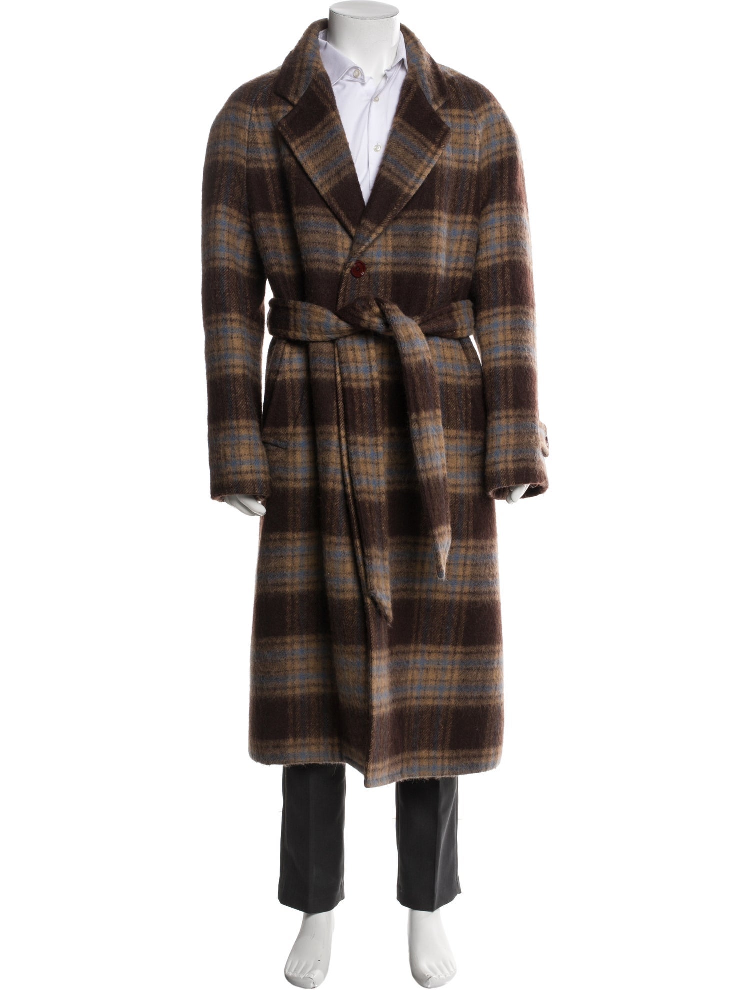 Gucci Tweed Pattern Wool Overcoat