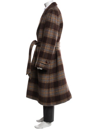 Gucci Tweed Pattern Wool Overcoat