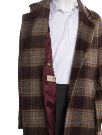 Gucci Tweed Pattern Wool Overcoat