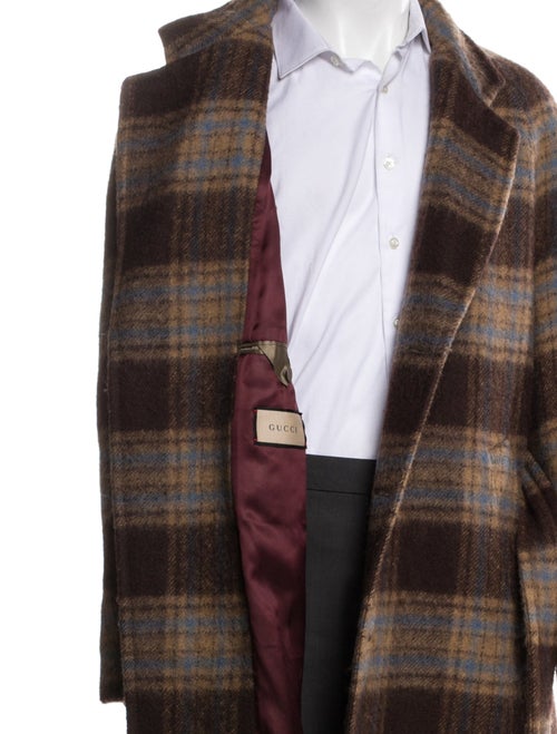 Gucci Tweed Pattern Wool Overcoat