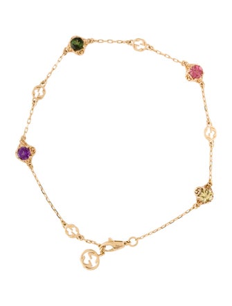 Gucci 18K Multistone Interlocking G Link Bracelet