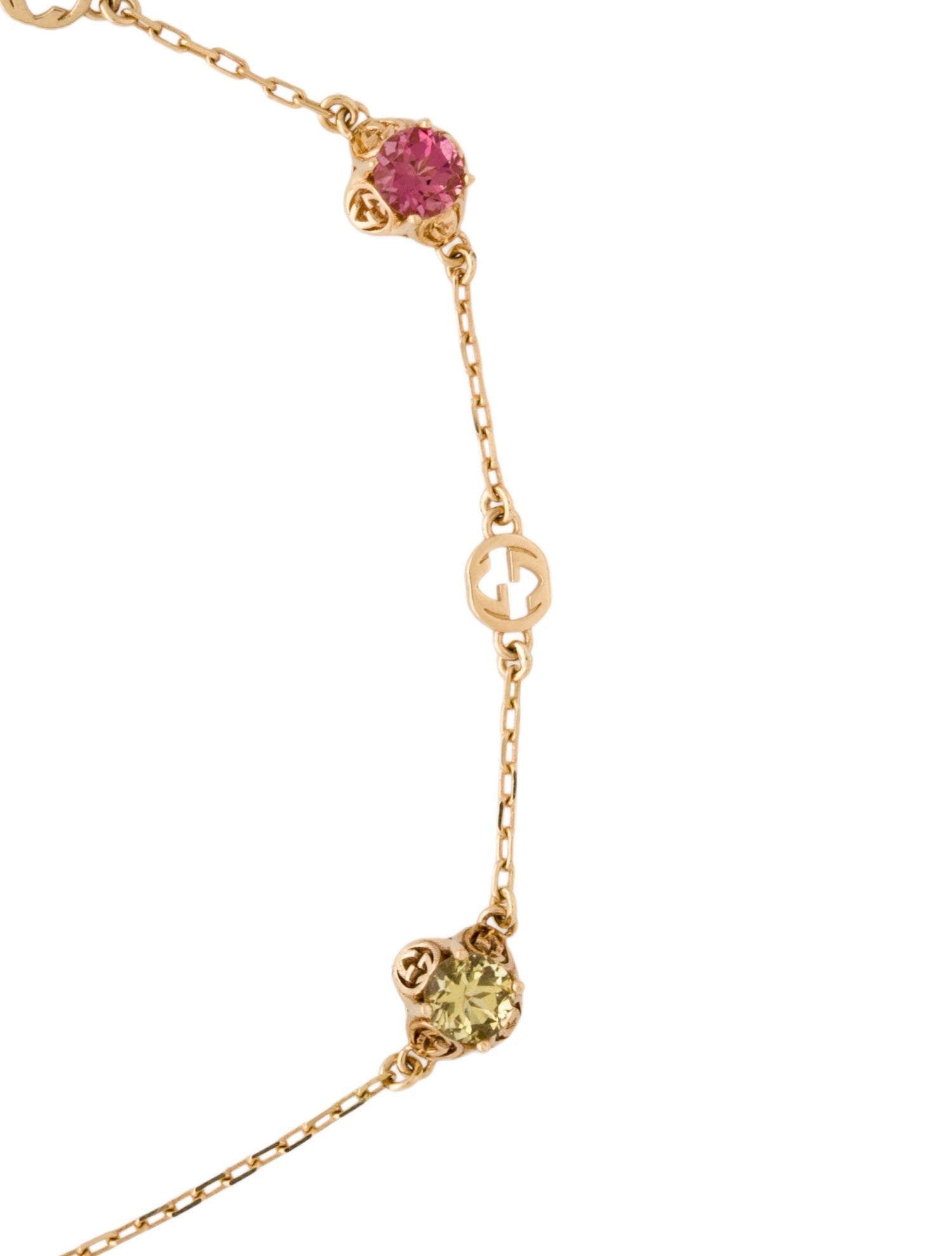 Gucci 18K Multistone Interlocking G Link Bracelet