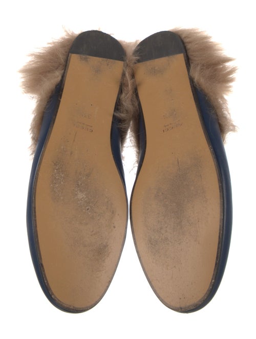 Gucci Leather Fur Trim Mules