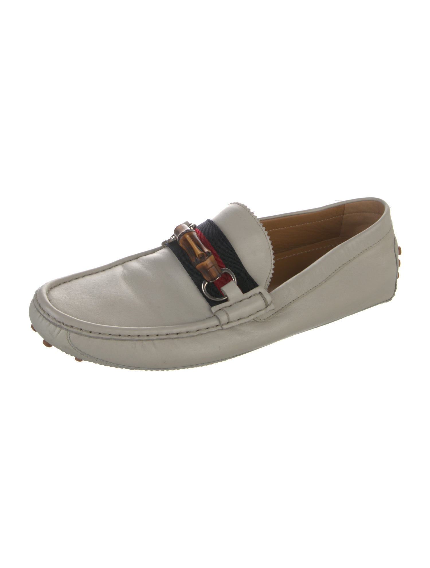 Gucci Sylvie Web Accent Leather Drivers