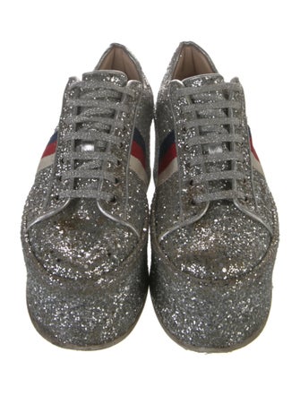 Gucci Sylvie Web Accent Glitter Sneakers