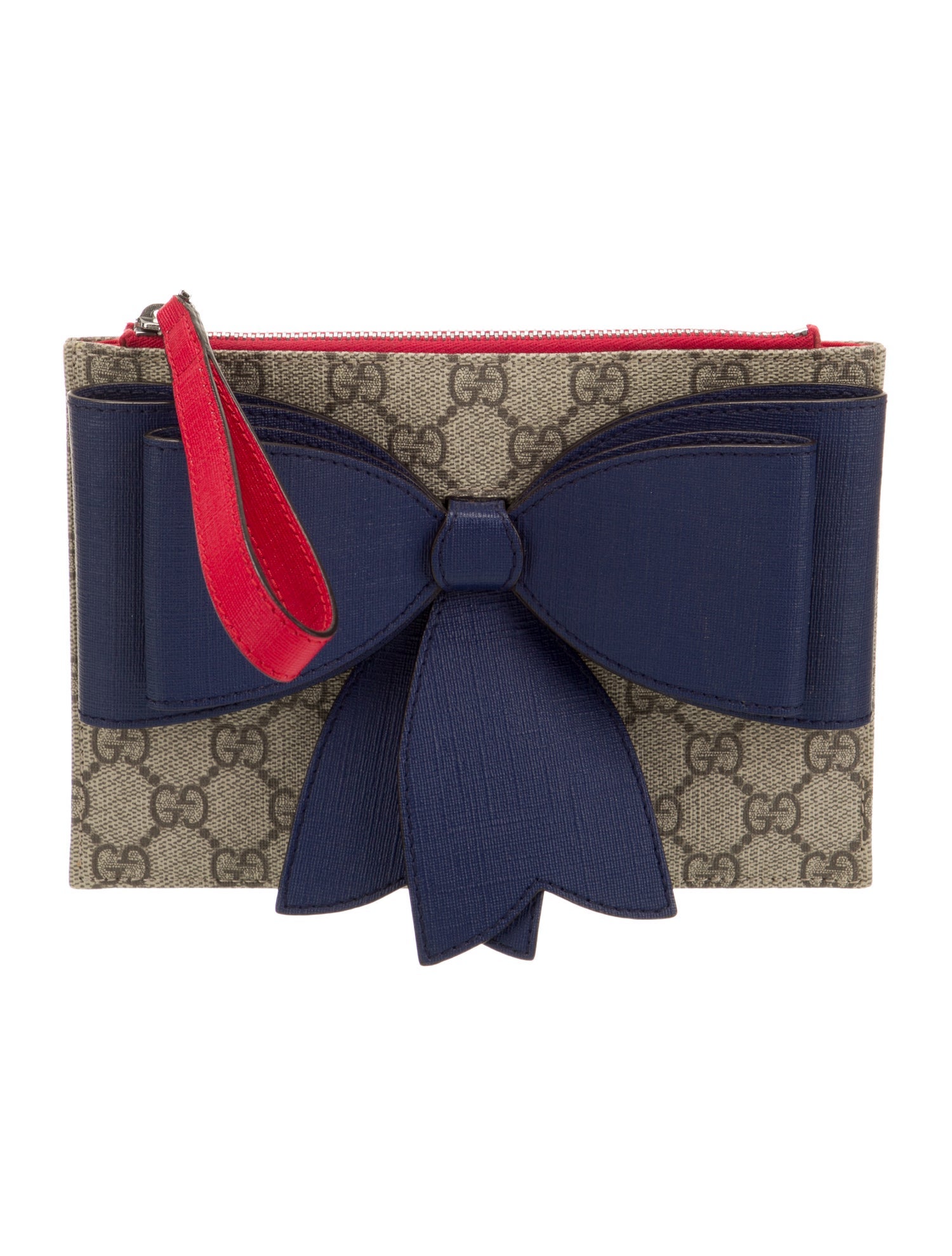 Gucci GG Supreme Bow Wristlet