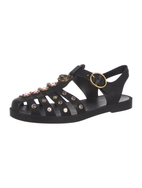 Gucci Double G Logo Rubber Gladiator Sandals