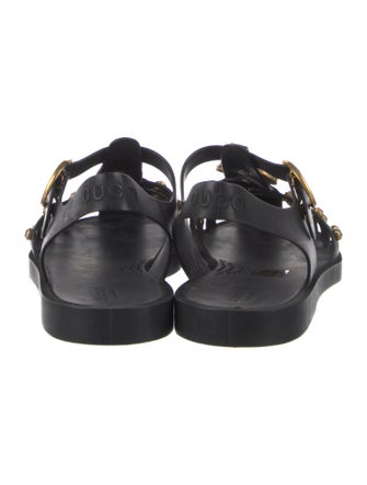 Gucci Double G Logo Rubber Gladiator Sandals
