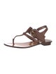 Gucci Bamboo Accent Leather T-Strap Sandals