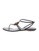 Gucci Interlocking G Logo Leather T-Strap Sandals