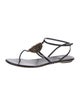 Gucci Interlocking G Logo Leather T-Strap Sandals
