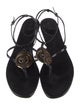 Gucci Interlocking G Logo Leather T-Strap Sandals
