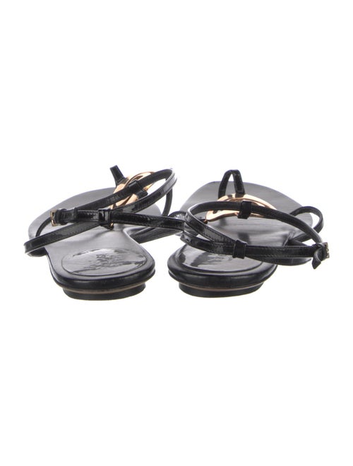 Gucci Interlocking G Logo Leather T-Strap Sandals