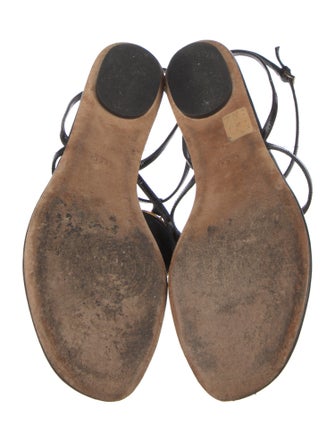 Gucci Interlocking G Logo Leather T-Strap Sandals