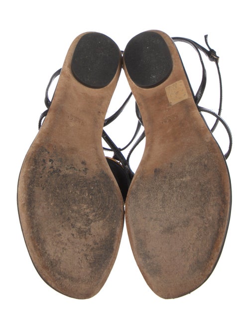 Gucci Interlocking G Logo Leather T-Strap Sandals
