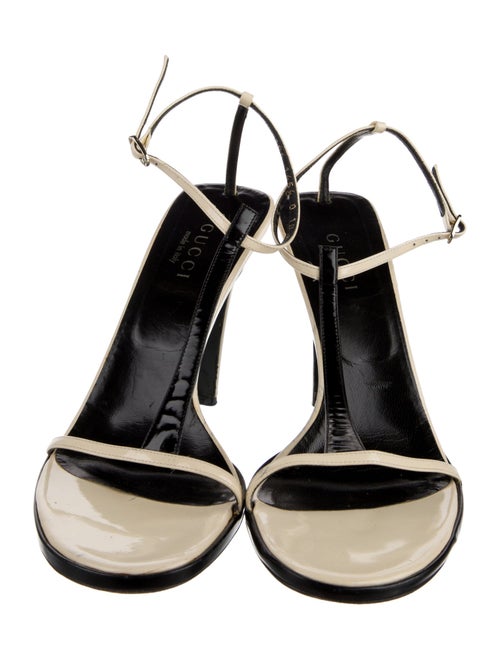 Gucci Patent Leather T-Strap Sandals