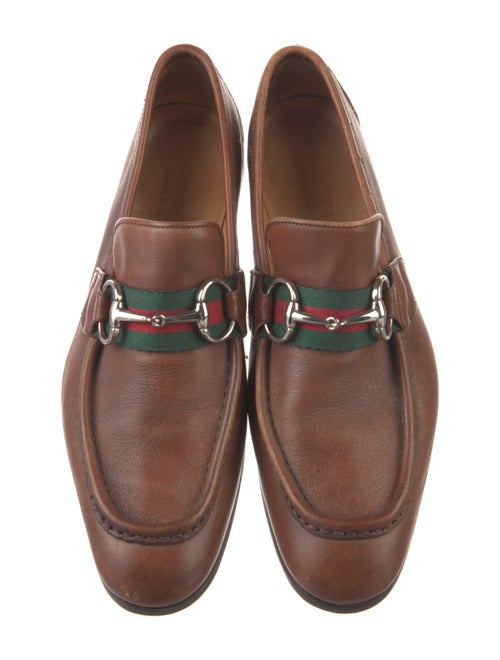 Gucci Web Accent Leather Dress Loafers