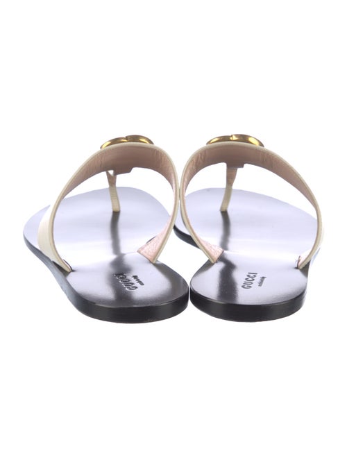 Gucci Double G Logo Leather Slides