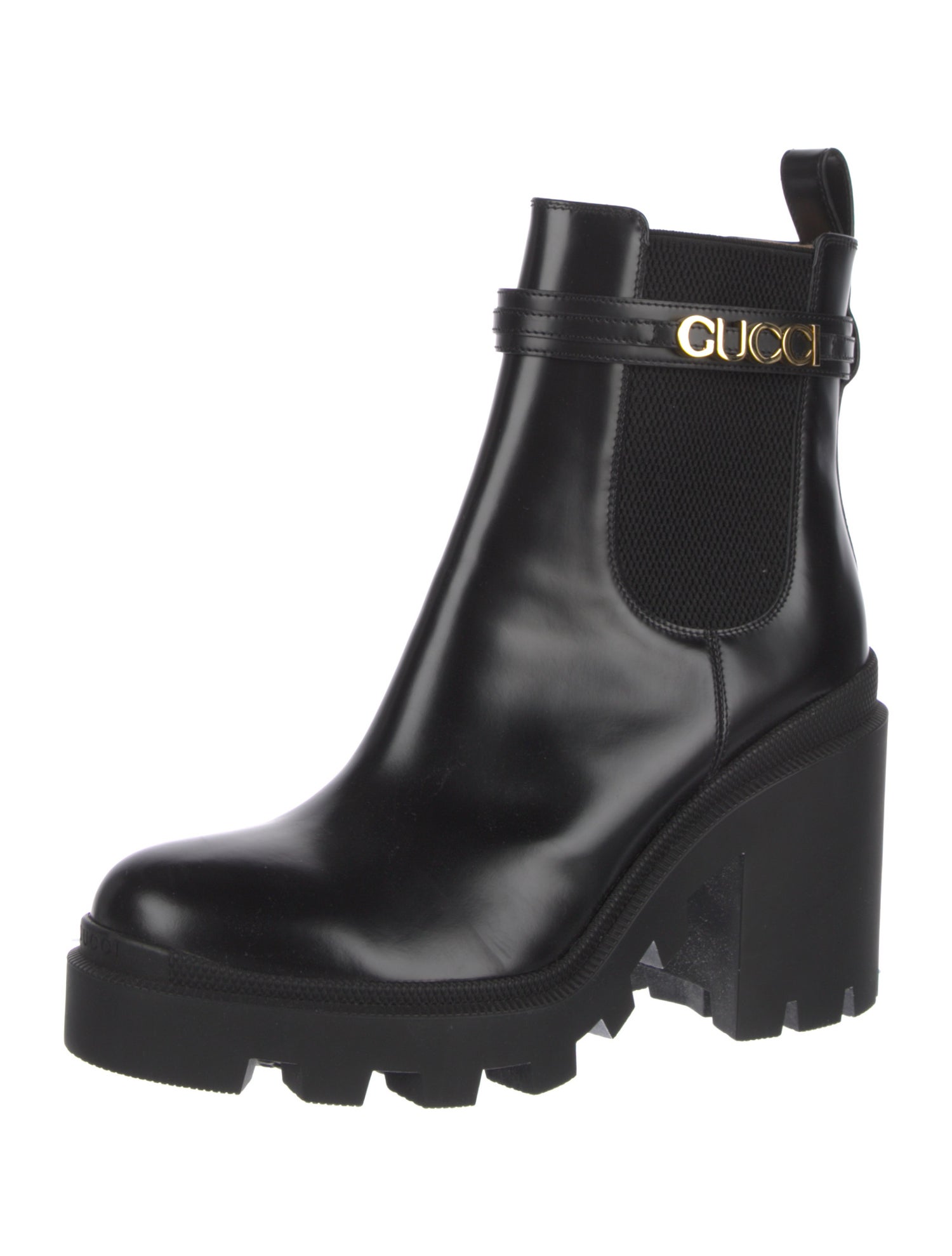 Gucci Double G Logo Leather Chelsea Boots