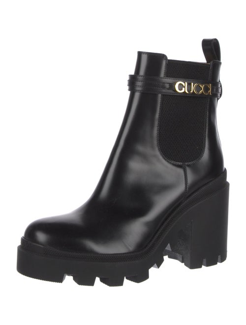 Gucci Double G Logo Leather Chelsea Boots