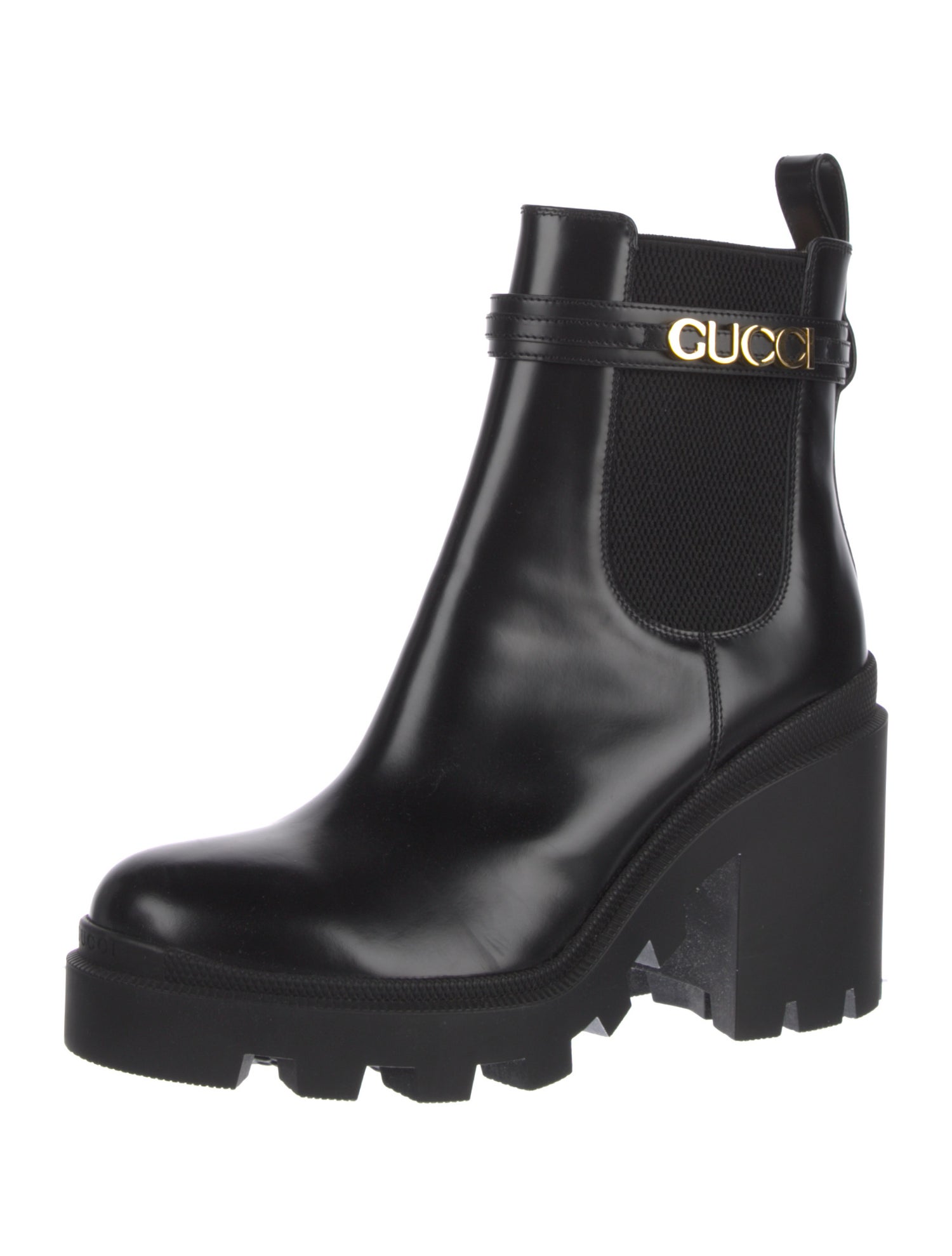 Gucci Double G Logo Leather Chelsea Boots