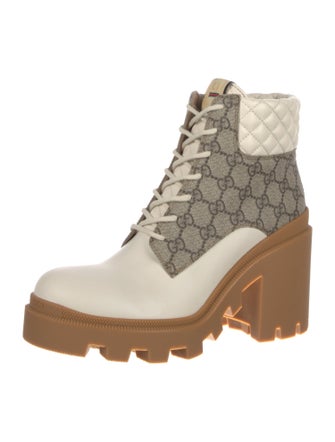 Gucci GG Supreme Lace-Up Boots