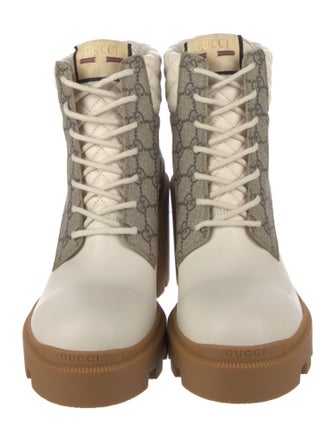 Gucci GG Supreme Lace-Up Boots