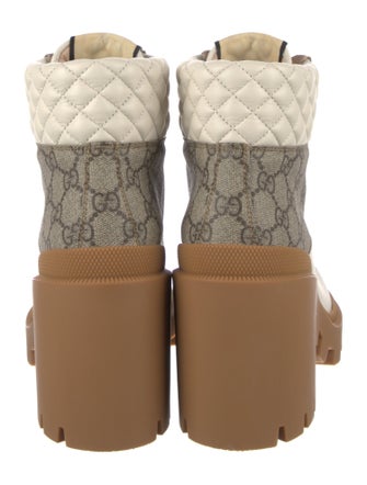 Gucci GG Supreme Lace-Up Boots