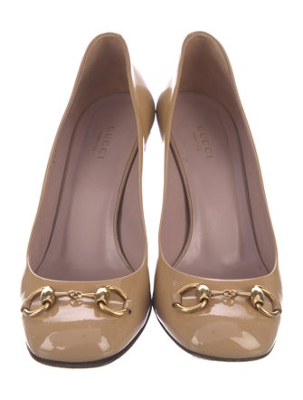 Gucci Horsebit Accent Patent Leather Pumps