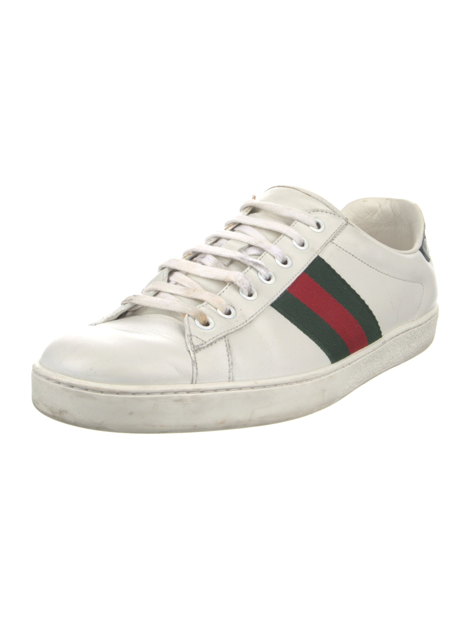 Gucci Web Accent Leather Sneakers