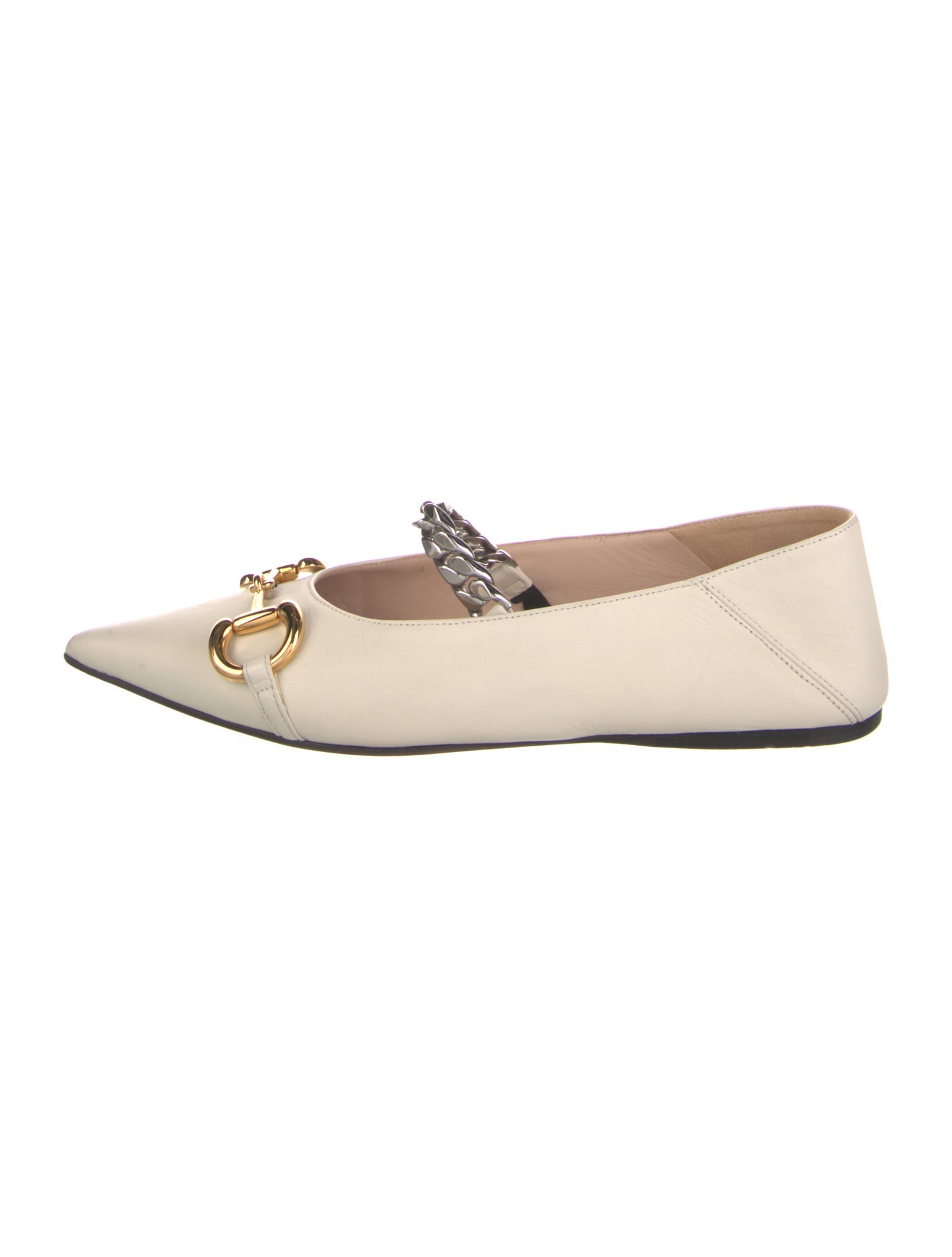 Gucci Horsebit Accent Leather Mary Jane Flats