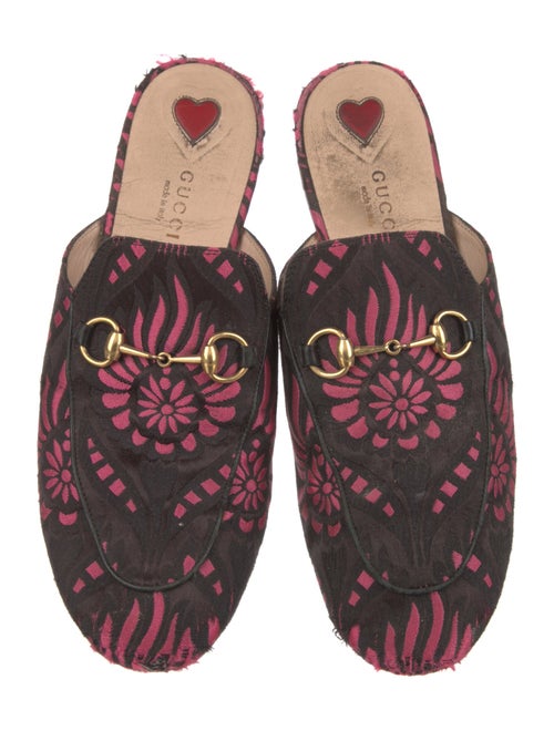 Gucci Horsebit Accent Printed Mules