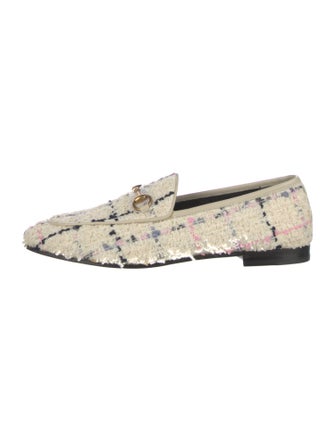 Gucci Horsebit Accent Tweed Loafers