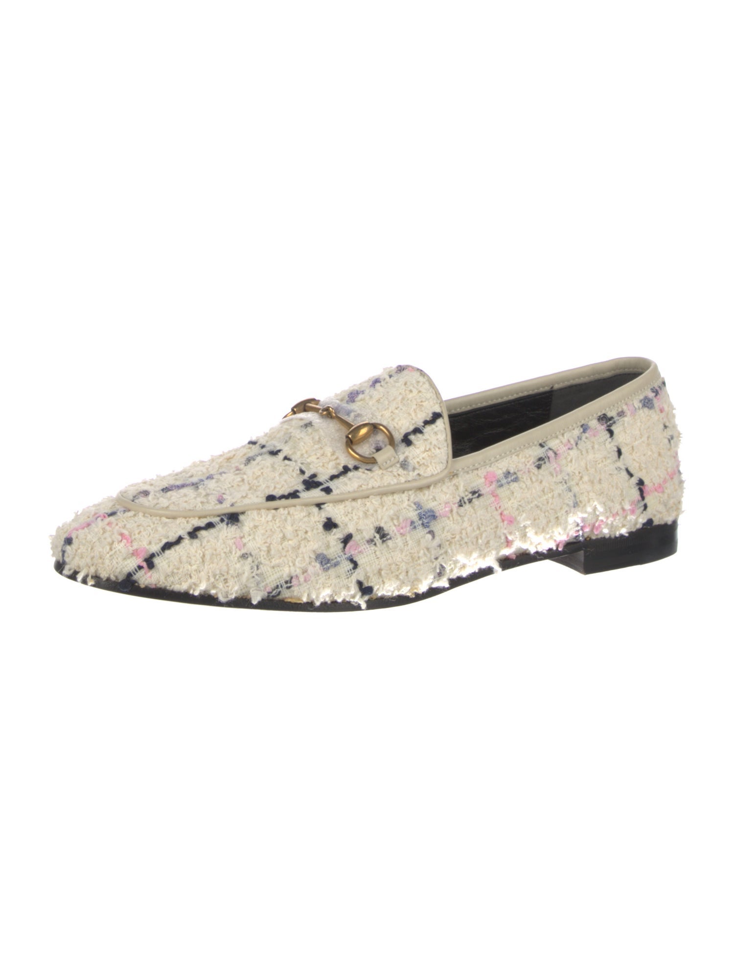 Gucci Horsebit Accent Tweed Loafers