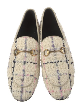 Gucci Horsebit Accent Tweed Loafers