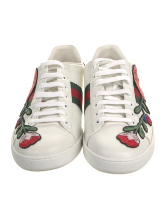 Gucci Web Accent Leather Sneakers