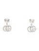 Gucci 18K Diamond GG Running Heart Drop Earrings
