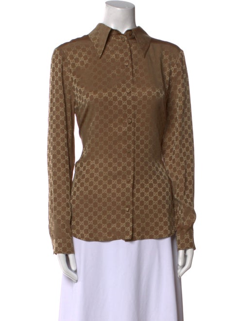 Gucci Silk Printed Button-Up Top