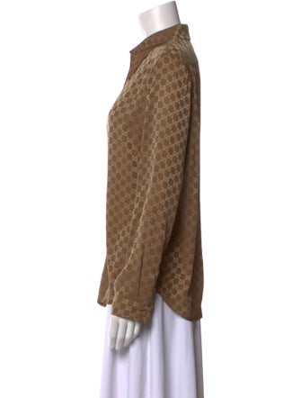 Gucci Silk Printed Button-Up Top