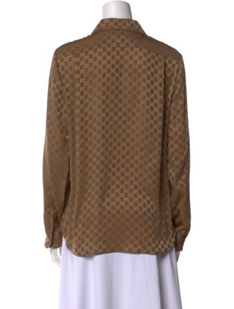 Gucci Silk Printed Button-Up Top